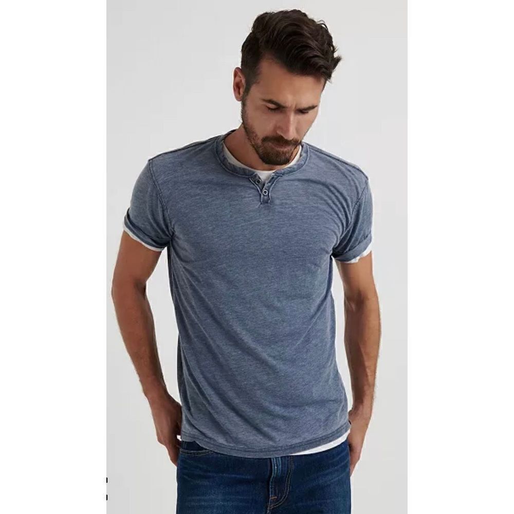 Lucky Brand Venice Burnout Navy Tee